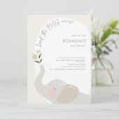 Boho Gender Neutral Elephant Babydusche Einladung (Stehend Vorderseite)