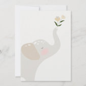 Boho Gender Neutral Elephant Babydusche Einladung (Rückseite)