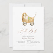 Boho Gender Neutral Kinderzimmer Hallo Baby Dusche Einladung (Vorderseite)