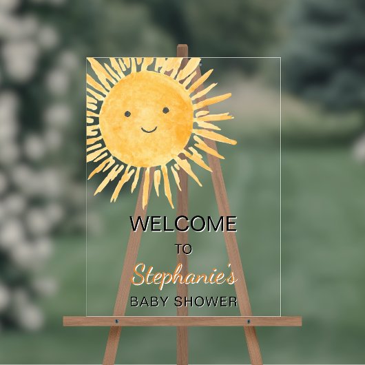 Boho Gender-Neutral Sun Baby Dusche Willkommen Acrylschild