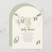 Boho Gender Neutral Vintag Baby Rustikale Dusche Einladung (Vorne/Hinten)