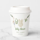 Boho Gender Neutral Vintag Baby Rustikale Dusche Pappbecher (Rückseite)