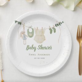 Boho Gender Neutral Vintag Baby Rustikale Dusche Pappteller