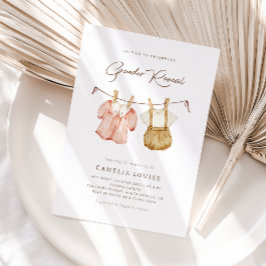 Boho Gender offenbaren Vintage Baby-Kleidung Einla Einladung