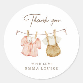 Boho Gender offenbart Vintage Baby-Duschkleidung Runder Aufkleber