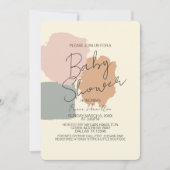 Boho Gender Pink Blush Gray Neutral Baby Dusche Einladung (Vorderseite)