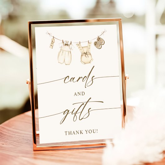 Boho Gender Reveal Cards and Gifts Sign Poster