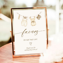 Boho Gender Reveal Favorits Sign Poster