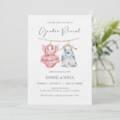 Boho Gender Reveal Invitation Neutral Baby Einladung (Stehend Vorderseite)