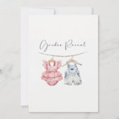 Boho Gender Reveal Invitation Neutral Baby Einladung (Rückseite)
