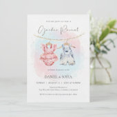 Boho Gender Reveal Invitation Neutral Baby Einladung (Stehend Vorderseite)