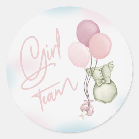 Boho Gender Reveal Stickers Team Girl (Vorderseite)