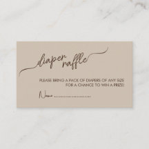 Boho genderneutral Brown Diaper Raffle Baby Dusche