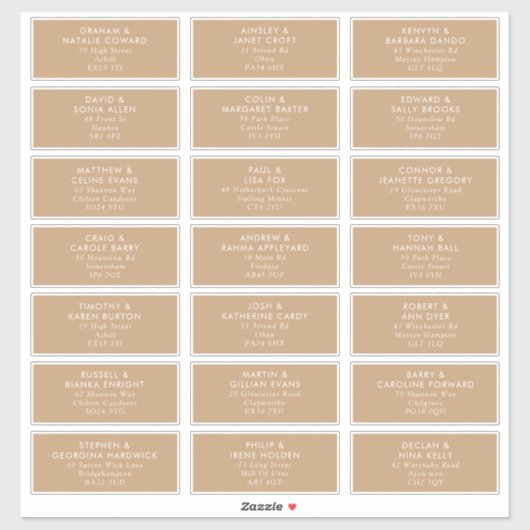Boho Gentle Fawn Wedding Guest Address Labels (Blatt)