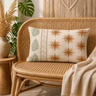 Boho Geo Botanical Lumbar Pillow Lendenkissen