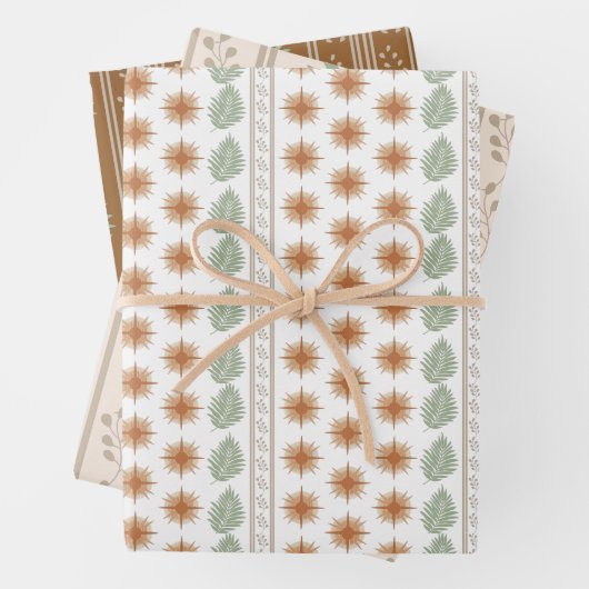 Boho Geo Botanische Geschenkblätter Geschenkpapier Set (Beispiel)