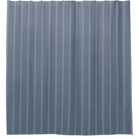 Boho geo einfache Linien beige Denim blau rustikal Duschvorhang (Vorderseite)