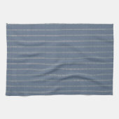 Boho geo einfache Linien beige Denim blau rustikal Geschirrtuch (Horizontal)