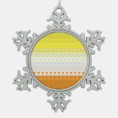 Boho Geometric Abstrakt Maverique Pride Flag Schneeflocken Zinn-Ornament (Vorderseite)