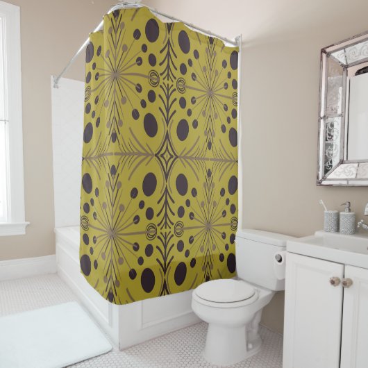 Boho Geometric Arrow Green Pattern Duschvorhang (Beispiel)