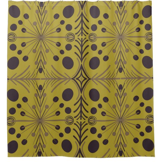 Boho Geometric Arrow Green Pattern Duschvorhang (Vorderseite)