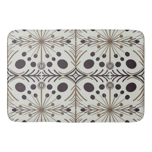 Boho Geometric Arrow White Pattern Badematte (Vorderseite)
