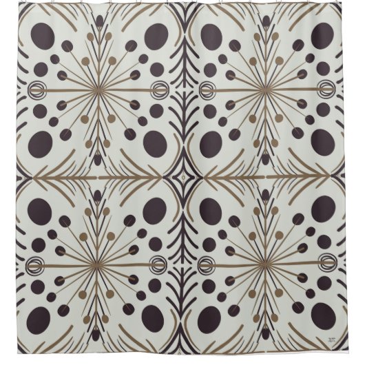 Boho Geometric Arrow White Pattern Duschvorhang (Vorderseite)