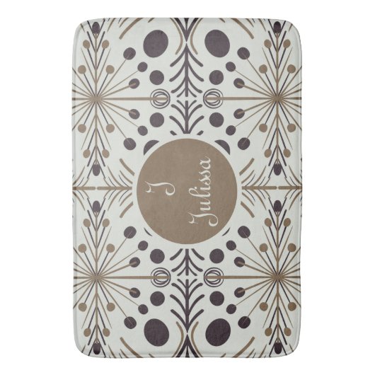 Boho Geometric Arrow White Personalisiert Badematte (Vorderseite Vertikal)