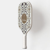 Boho Geometric Arrow White Pickleball Schläger (Links)