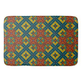 Boho Geometric Brown Red Yellow Blue Ethnic Tribal Badematte (Vorderseite)