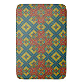 Boho Geometric Brown Red Yellow Blue Ethnic Tribal Badematte (Vorderseite Vertikal)