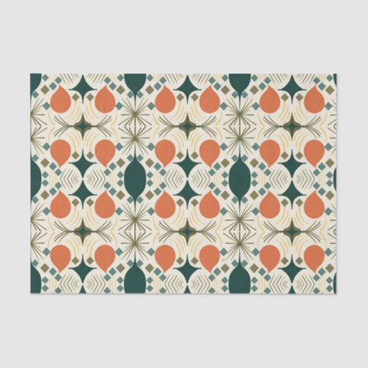 Boho Geometric Colorful Diamond Pattern Seidenpapier (Vorderseite)