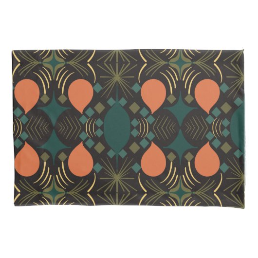 Boho Geometric Diamond Black Kissenbezug (Vorderseite)