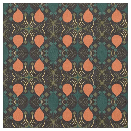 Boho Geometric Diamond Black Pattern Stoff (Nahaufnahme)