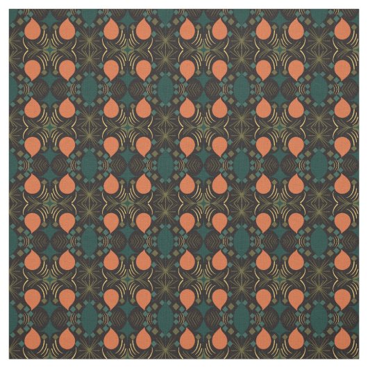 Boho Geometric Diamond Black Pattern Stoff (Muster)