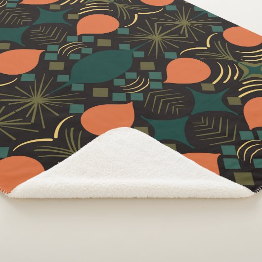 Boho Geometric Diamond Black Sherpadecke (3/4)