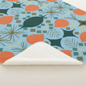 Boho Geometric Diamond Blue Sherpadecke (3/4)