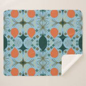 Boho Geometric Diamond Blue Sherpadecke (Vorderseite (Horizontal))