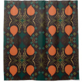 Boho Geometric Diamond Brown Muster Fabric Duschvorhang (Vorderseite)