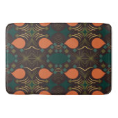 Boho Geometric Diamond Brown Pattern Badematte (Vorderseite)