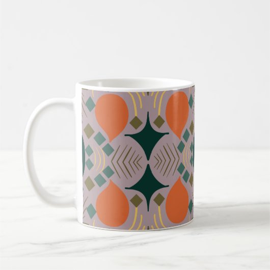 Boho Geometric Diamond Lila Kaffeetasse (Links)