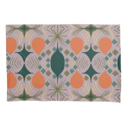 Boho Geometric Diamond Lila Kissenbezug (Vorderseite)