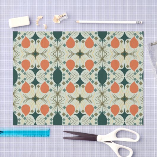 Boho Geometric Diamond Mintmuster Seidenpapier (Handwerk)