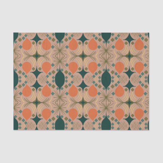 Boho Geometric Diamond Pastel Pattern Seidenpapier (Vorderseite)