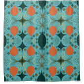 Boho Geometric Diamond Turquoise Duschvorhang (Vorderseite)