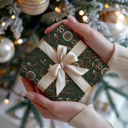 Boho Geometric Folk Art Geschenkpapier