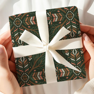 Boho Geometric Folk Art Geschenkpapier