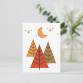 Boho Geometric Forest – Minimalist Pine Trees Postkarte (Stehend Vorderseite)