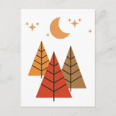 Boho Geometric Forest – Minimalist Pine Trees Postkarte (Vorderseite)