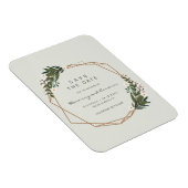 Boho Geometric Gold Frame Greenery Save the Date Magnet (Rechte Seite)